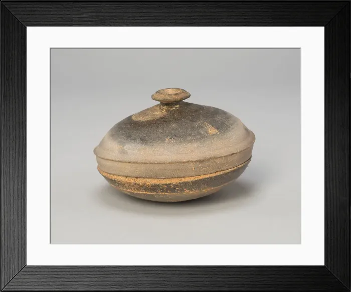 Framed Print : Circular Covered Box, Korea, Three Kingdoms period (57 B.C.-A.D. 668), Gaya... 5th / 6th century. Creator: Unknown Framed Print : Circular Covered Box, Korea, Three Kingdoms period (57 B.C.-A.D. 668), Gaya... 5th / 6th century. Creator: Unknown