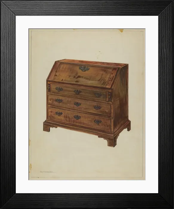 Framed Print : Child's Desk, c. 1937. Creator: Ernest Busenbark Framed Print : Child's Desk, c. 1937. Creator: Ernest Busenbark