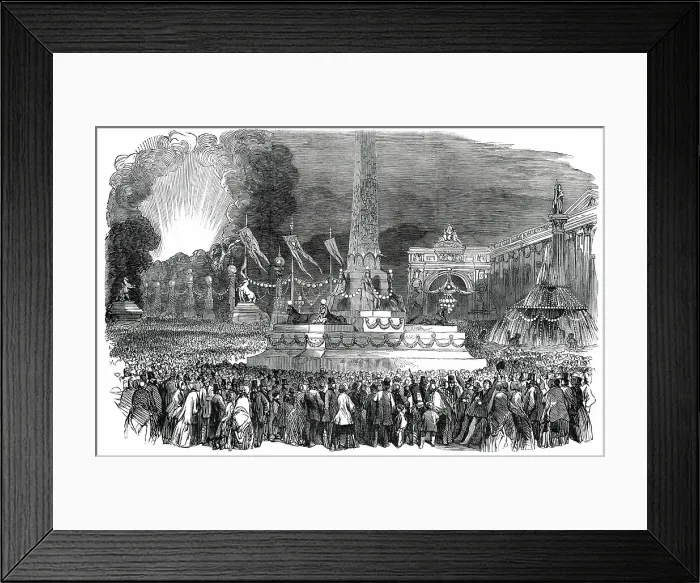 Framed Print : The Paris Fete - Illumination in the Place de la Concorde, 1850. Creator: Unknown Framed Print : The Paris Fete - Illumination in the Place de la Concorde, 1850. Creator: Unknown