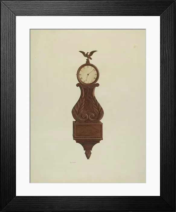Framed Print : Wall Clock, c. 1938. Creator: Ernest Busenbark Framed Print : Wall Clock, c. 1938. Creator: Ernest Busenbark