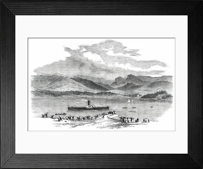 Framed Print : Launch of the Dragon-Fly Steamer on Lake Windermere, 1850. Creator: Smyth. Launch of the Dragon-Fly Steamer on Lake Windermere, 1850. Creator: Smyth Framed Print : Launch of the Dragon-Fly Steamer on Lake Windermere, 1850. Creator: Smyth. Launch of the Dragon-Fly Steamer on Lake Windermere, 1850. Creator: Smyth