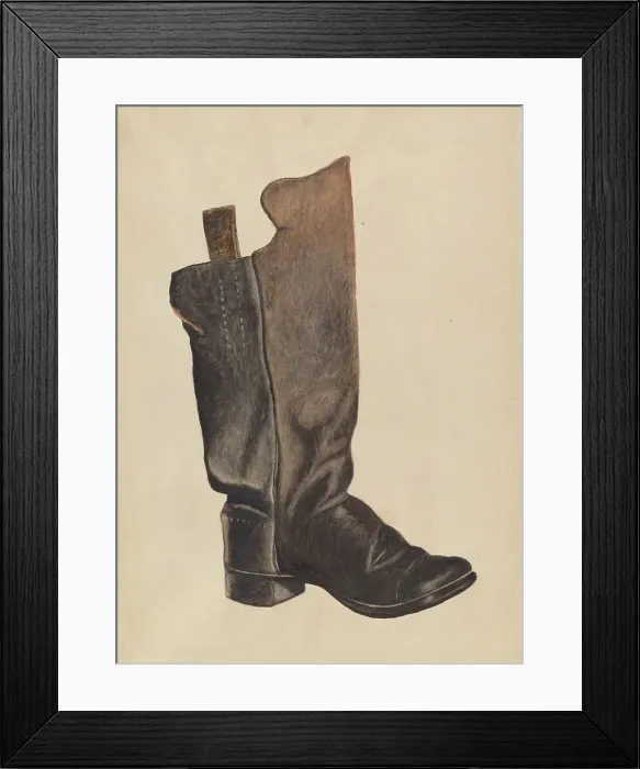 Framed Print : Child's Boot, c. 1937. Creator: Earl Butlin Framed Print : Child's Boot, c. 1937. Creator: Earl Butlin