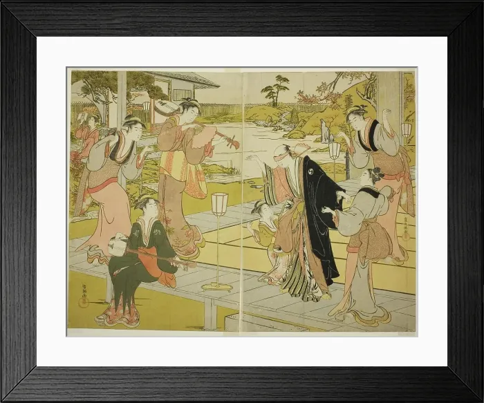 Framed Print : Oboshi Yuranosuke at the Ichiriki Teahouse, from scene VII in the Storehouse of... Japan, c1785 / 89. Creator: Kubo Shunman