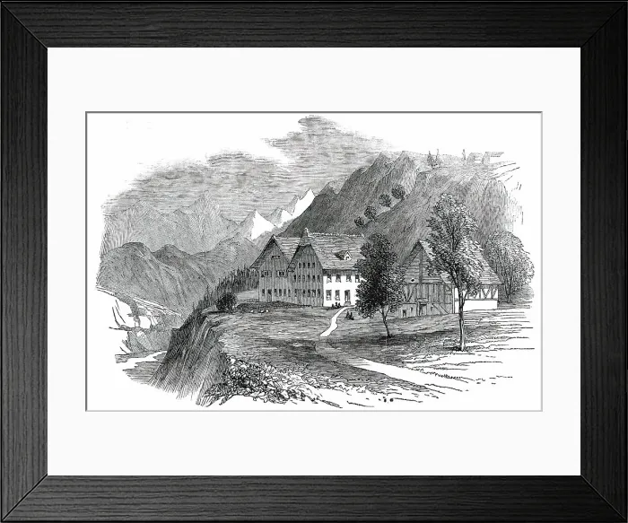 Framed Print : Institution for Cretins at Interlacken, Switzerland, 1850. Creator: Unknown Framed Print : Institution for Cretins at Interlacken, Switzerland, 1850. Creator: Unknown