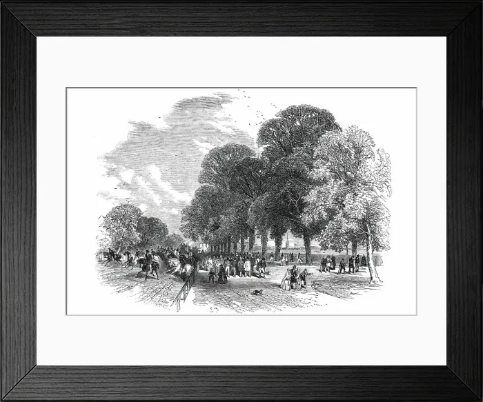 Framed Print : Doncaster Races - the Road to the Course, 1850. Creator: Edmund Evans Framed Print : Doncaster Races - the Road to the Course, 1850. Creator: Edmund Evans