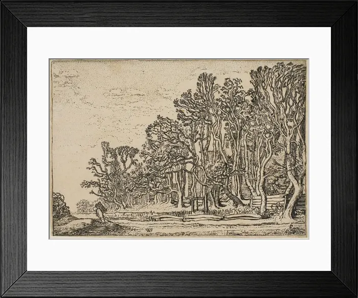Framed Print : Landscape with Plank-Hedges and Man Bearing Wood, 1621. Creator: Willem Pietersz. Buytewech Framed Print : Landscape with Plank-Hedges and Man Bearing Wood, 1621. Creator: Willem Pietersz. Buytewech