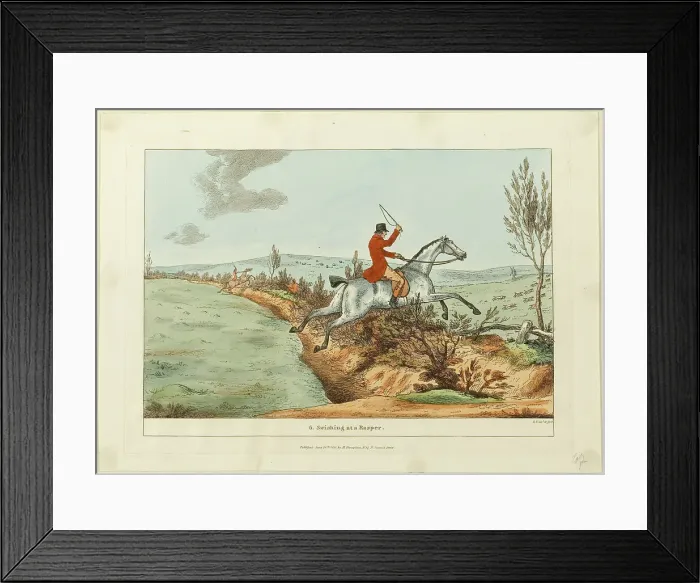 Framed Print : Swishing at a Rasper, plate six from Indispensable Accomplishments, published June 24, 1811. Creator: Robert Frankland Framed Print : Swishing at a Rasper, plate six from Indispensable Accomplishments, published June 24, 1811. Creator: Robert Frankland