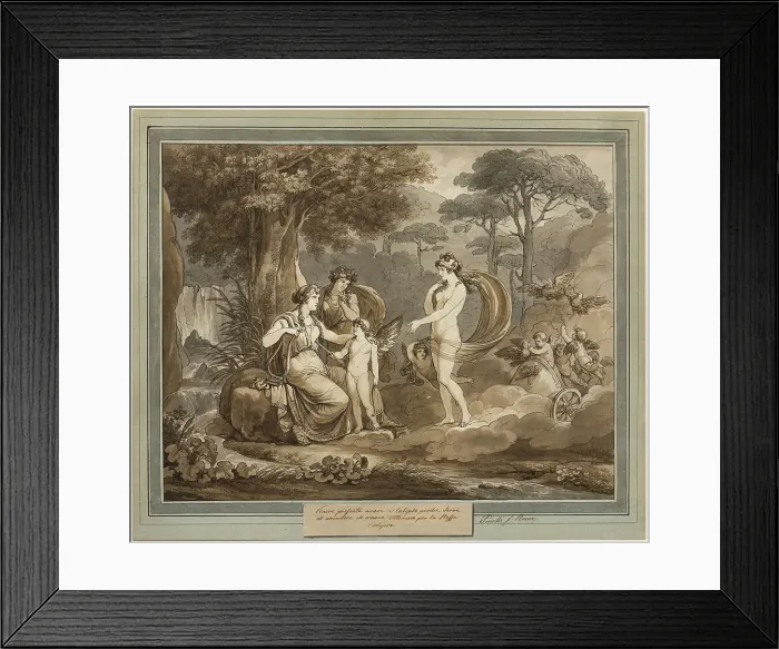 Framed Print : Venus Presents Cupid to Calypso, from The Adventures of Telemachus, Book 7, 1808. Creator: Bartolomeo Pinelli Framed Print : Venus Presents Cupid to Calypso, from The Adventures of Telemachus, Book 7, 1808. Creator: Bartolomeo Pinelli