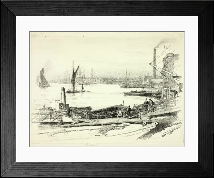 Framed Print : West India Dock, 1895. Creator: Thomas Robert Way Framed Print : West India Dock, 1895. Creator: Thomas Robert Way