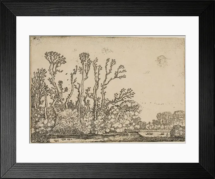 Framed Print : Landscape with Trees, Pond and Sheep, 1621. Creator: Willem Pietersz. Buytewech Framed Print : Landscape with Trees, Pond and Sheep, 1621. Creator: Willem Pietersz. Buytewech
