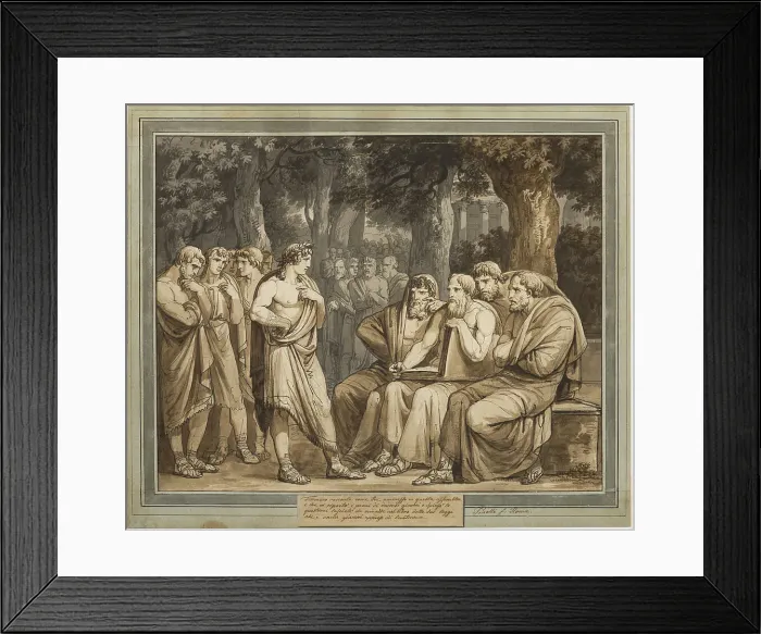 Framed Print : Telemachus Describes How He Was Admitted into the Assembly in Crete, from The... 1808. Creator: Bartolomeo Pinelli Framed Print : Telemachus Describes How He Was Admitted into the Assembly in Crete, from The... 1808. Creator: Bartolomeo Pinelli