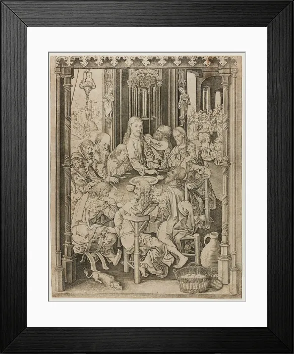 Framed Print : The Last Supper, c.1485. Creator: Master IAM of Zwolle Framed Print : The Last Supper, c.1485. Creator: Master IAM of Zwolle