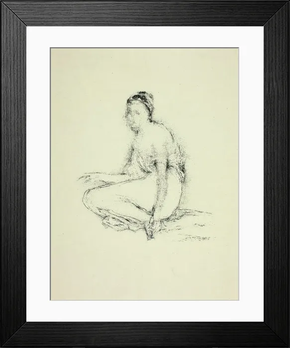 Framed Print : Model Seated on Floor, c. 1893. Creator: Thomas Robert Way Framed Print : Model Seated on Floor, c. 1893. Creator: Thomas Robert Way