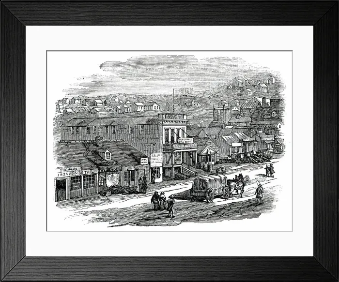 Framed Print : Blay-Place, San Francisco, 1850. Creator: Unknown Framed Print : Blay-Place, San Francisco, 1850. Creator: Unknown