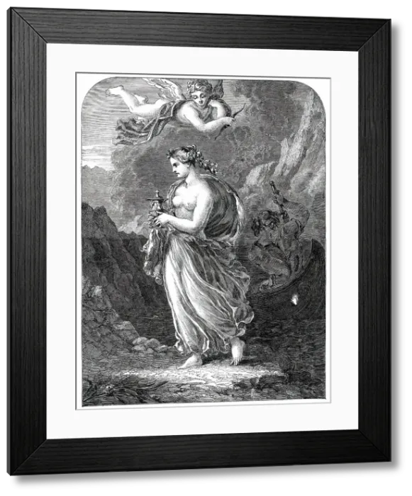 Framed Print : Psyche Returning from the Infernal Regions with the Casket of Beauty'... 1850. Creator: Unknown. Psyche Returning from the Infernal Regions with the Casket of Beauty'... 1850. Creator: Unknown Framed Print : Psyche Returning from the Infernal Regions with the Casket of Beauty'... 1850. Creator: Unknown. Psyche Returning from the Infernal Regions with the Casket of Beauty'... 1850. Creator: Unknown