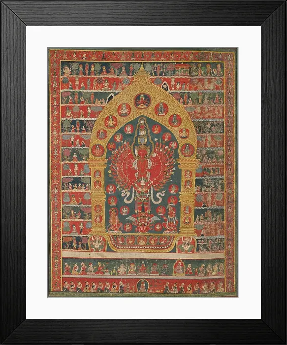 Framed Print : Painted Banner (Thangka) of the Avalokiteshvara Incarnation of the Rain God Rato... 18th / 19th cent. Creator: Unknown Framed Print : Painted Banner (Thangka) of the Avalokiteshvara Incarnation of the Rain God Rato... 18th / 19th cent. Creator: Unknown