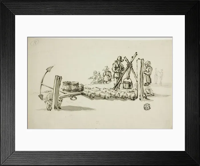 Framed Print : Men with Cannons, Kegs of Powder and an Anchor, n.d. Creator: Willem van de Velde I Framed Print : Men with Cannons, Kegs of Powder and an Anchor, n.d. Creator: Willem van de Velde I