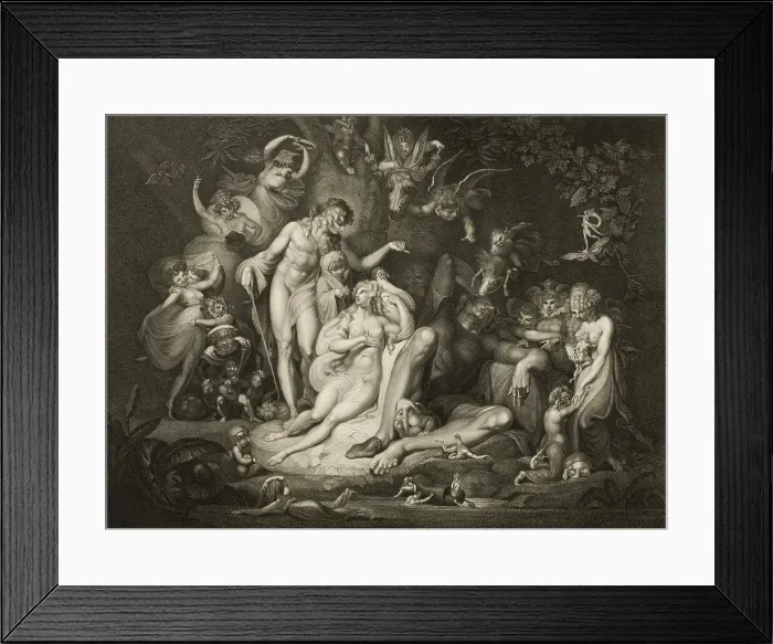 Framed Print : Titania's Awakening, 1803. Creator: Thomas Ryder