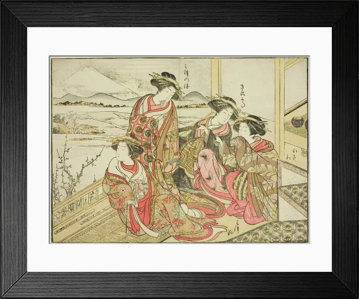 Framed Print : Courtesans of the Obishiya, from the book Mirror of Beautiful Women of the Pleasure... 1776. Creator: Shunsho. Courtesans of the Obishiya, from the book Mirror of Beautiful Women of the Pleasure... 1776. Creator: Shunsho Framed Print : Courtesans of the Obishiya, from the book Mirror of Beautiful Women of the Pleasure... 1776. Creator: Shunsho. Courtesans of the Obishiya, from the book Mirror of Beautiful Women of the Pleasure... 1776. Creator: Shunsho