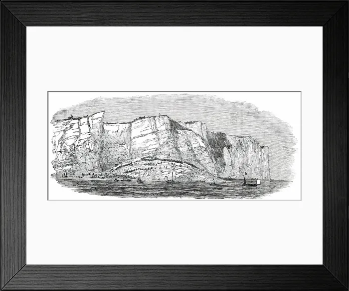 Framed Print : The Great Explosion at Seaford - the Cliff, after the Explosion, 1850. Creator: Unknown Framed Print : The Great Explosion at Seaford - the Cliff, after the Explosion, 1850. Creator: Unknown