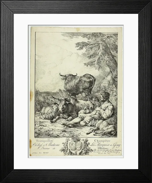 Framed Print : Tranquil Peasant, n.d. Creator: Philip James de Loutherbourg Framed Print : Tranquil Peasant, n.d. Creator: Philip James de Loutherbourg