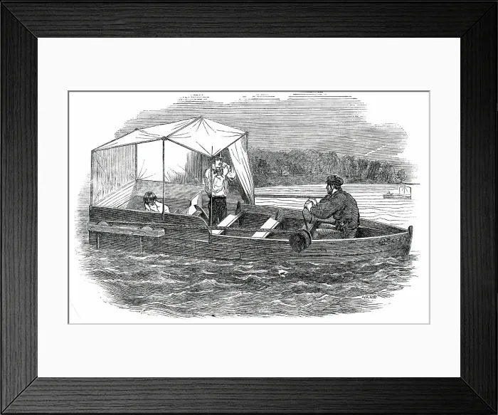 Framed Print : Cordingly's Floating Bath, 1850. Creator: Hare Framed Print : Cordingly's Floating Bath, 1850. Creator: Hare