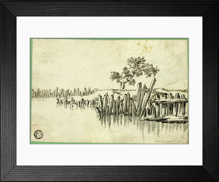 Framed Print : Stream with Pilings, n.d. Creator: Willem van de Velde I Framed Print : Stream with Pilings, n.d. Creator: Willem van de Velde I