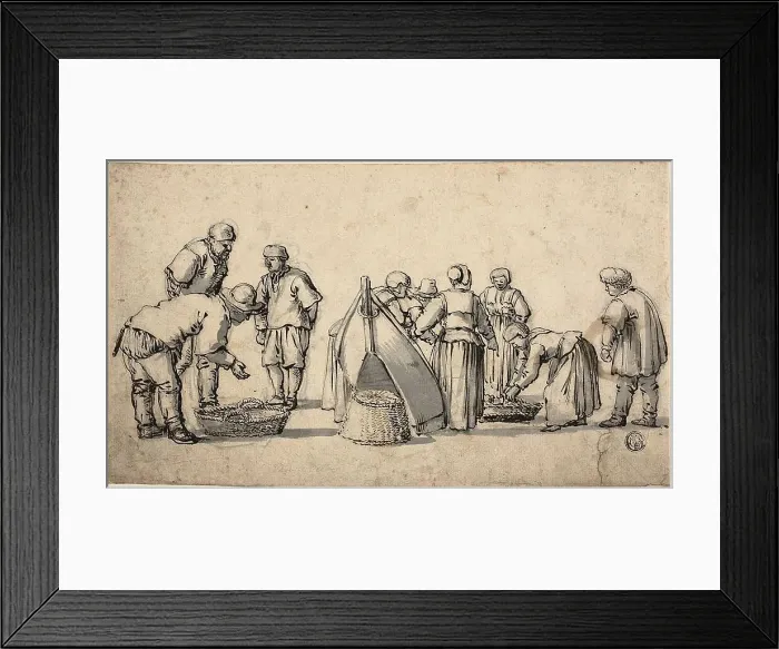 Framed Print : A Dutch Fishmarket, n.d. Creator: Willem van de Velde I Framed Print : A Dutch Fishmarket, n.d. Creator: Willem van de Velde I