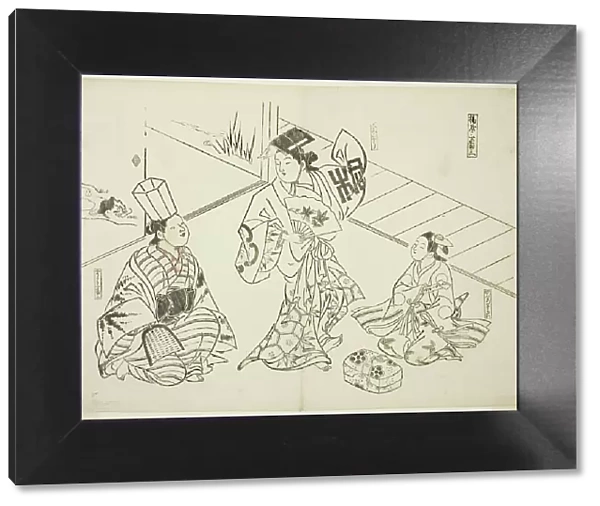 Sanbaso Dance in a Brothel (Ageya sanbaso), no. 1 from a series of 12 prints...plays, c. 1716 / 35. Creator: Okumura Masanobu