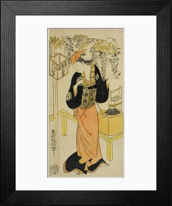 Framed Print : The Actor Sanogawa Mangiku I as Ohatsu in the play Sogazaki Shinju, performed at the... 1719. Creator: Okumura Masanobu. The Actor Sanogawa Mangiku I as Ohatsu in the play Sogazaki Shinju, performed at the... 1719 Framed Print : The Actor Sanogawa Mangiku I as Ohatsu in the play Sogazaki Shinju, performed at the... 1719. Creator: Okumura Masanobu. The Actor Sanogawa Mangiku I as Ohatsu in the play Sogazaki Shinju, performed at the... 1719
