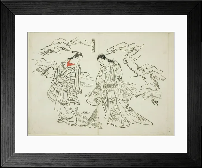 Framed Print : Sleeve-Letter Takasago (Sodefumi Takasago), no. 2 from a series of 12 prints...plays, c. 1716 / 35. Creator: Okumura Masanobu Framed Print : Sleeve-Letter Takasago (Sodefumi Takasago), no. 2 from a series of 12 prints...plays, c. 1716 / 35. Creator: Okumura Masanobu