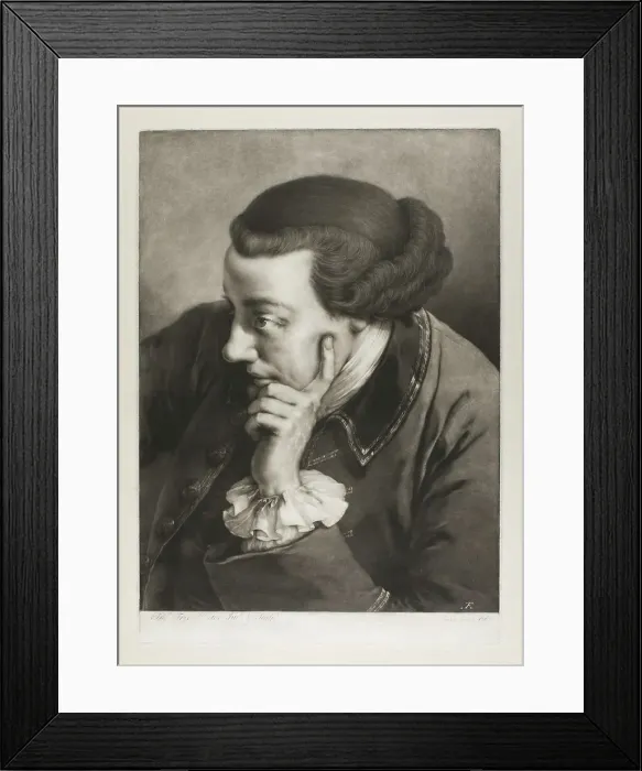 Framed Print : Portrait of a Young Man, Looking to the Left (Self-Portrait), from Life-Sized Heads, 1760. Creator: Thomas Frye Framed Print : Portrait of a Young Man, Looking to the Left (Self-Portrait), from Life-Sized Heads, 1760. Creator: Thomas Frye