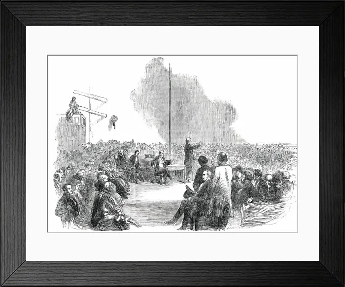 Framed Print : Emigration to Australia - Farewell Group Meeting of the Family Colonisation Loan Society, 1850. Creator: Ebenezer Landells Framed Print : Emigration to Australia - Farewell Group Meeting of the Family Colonisation Loan Society, 1850. Creator: Ebenezer Landells