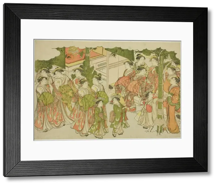 Framed Print : The First Garments of the New Year (Kiso hajime), from the illustrated book Colors... c. 1787. Creator: Torii Kiyonaga. The First Garments of the New Year (Kiso hajime), from the illustrated book Colors... c. 1787. Creator: Torii Kiyonaga Framed Print : The First Garments of the New Year (Kiso hajime), from the illustrated book Colors... c. 1787. Creator: Torii Kiyonaga. The First Garments of the New Year (Kiso hajime), from the illustrated book Colors... c. 1787. Creator: Torii Kiyonaga