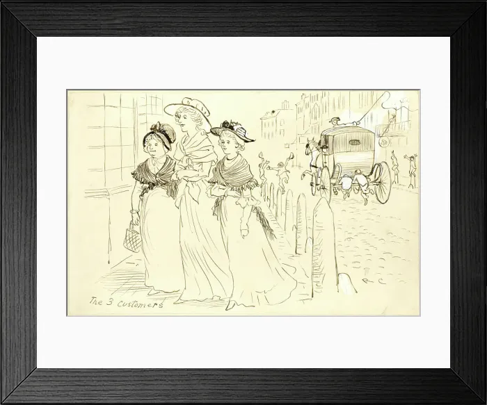 Framed Print : The Three Customers, n.d. Creator: Randolph Caldecott Framed Print : The Three Customers, n.d. Creator: Randolph Caldecott
