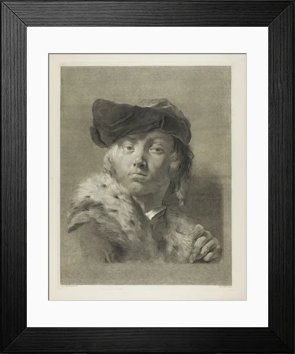 Framed Print : Bust of a Young Man with a Fur-Collared Coat, c.1750. Creator: Giovanni Marco Pitteri Framed Print : Bust of a Young Man with a Fur-Collared Coat, c.1750. Creator: Giovanni Marco Pitteri