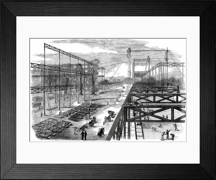 Framed Print : The Great Exhibition of 1851 - General View of the Works - (Looking East), 1850. Creator: Unknown Framed Print : The Great Exhibition of 1851 - General View of the Works - (Looking East), 1850. Creator: Unknown