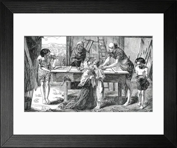 Framed Print : Christ in the House of His Parents - painted by J. E. Millais, 1850. Creator: Unknown Framed Print : Christ in the House of His Parents - painted by J. E. Millais, 1850. Creator: Unknown