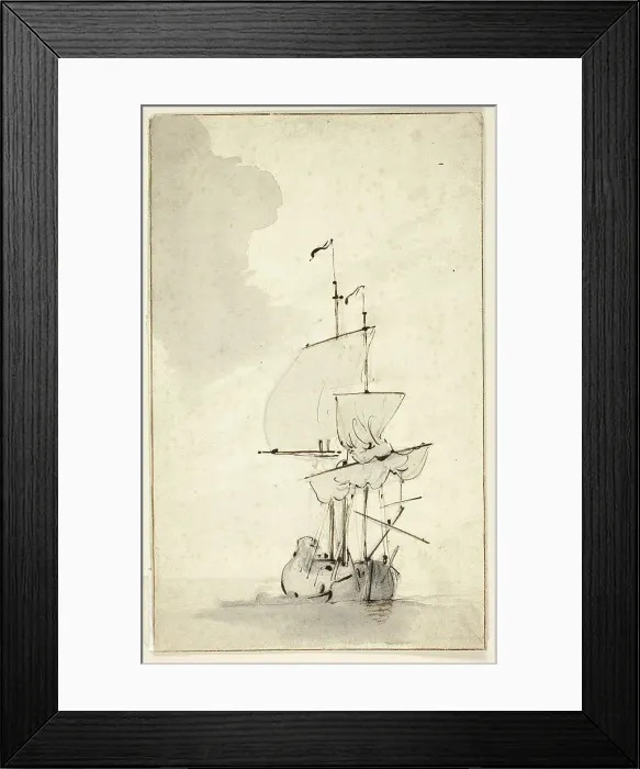 Framed Print : A Brig, n.d. Creator: Willem van de Velde the Younger Framed Print : A Brig, n.d. Creator: Willem van de Velde the Younger