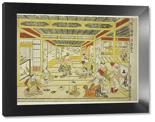 Original Perspective Picture of the Fashionable Seven Gods of Good Fortune (Furyu... 1740s. Creator: Okumura Masanobu)