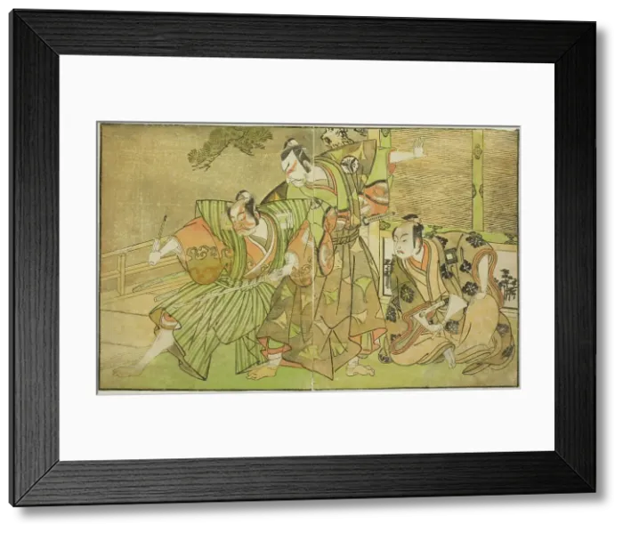 Framed Print : The Actors Ichikawa Komazo II as Minamoto no Yorimasa (right), Matsumoto Koshiro II as... c. 1772. Creator: Shunsho Framed Print : The Actors Ichikawa Komazo II as Minamoto no Yorimasa (right), Matsumoto Koshiro II as... c. 1772. Creator: Shunsho