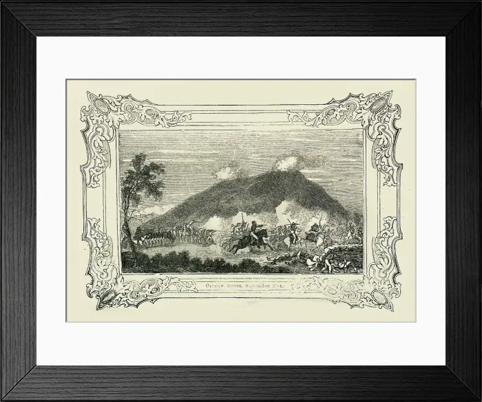 Framed Print : Cavalry Action, September 21st, 1849. Creator: Unknown Framed Print : Cavalry Action, September 21st, 1849. Creator: Unknown