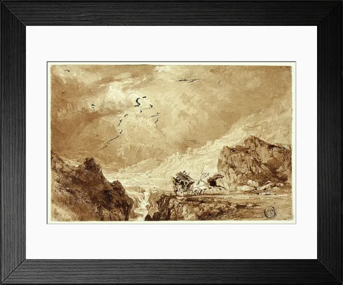 Framed Print : The Diligence in the Alps, n.d. Creator: Thomas Allom Framed Print : The Diligence in the Alps, n.d. Creator: Thomas Allom