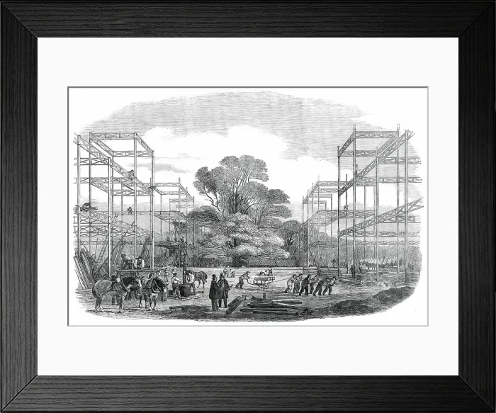 Framed Print : The Building in Hyde Park for the Great Exhibition of 1851 - the Transept - (Looking North), 1850. Creator: Unknown