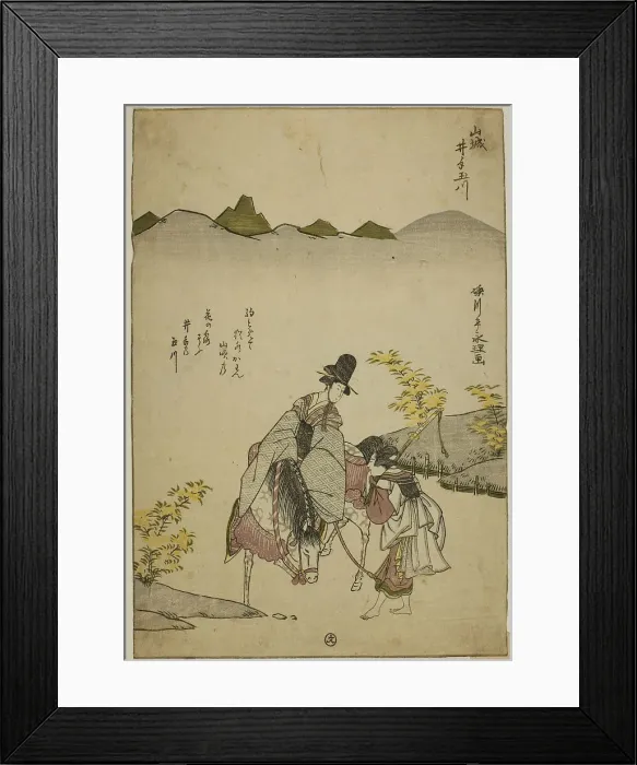 Framed Print : The Ide Jewel River in Yamashiro Province (Yamashiro Ide no Tamagawa), from an... c. 1785. Creator: Rekisentei Eiri Framed Print : The Ide Jewel River in Yamashiro Province (Yamashiro Ide no Tamagawa), from an... c. 1785. Creator: Rekisentei Eiri