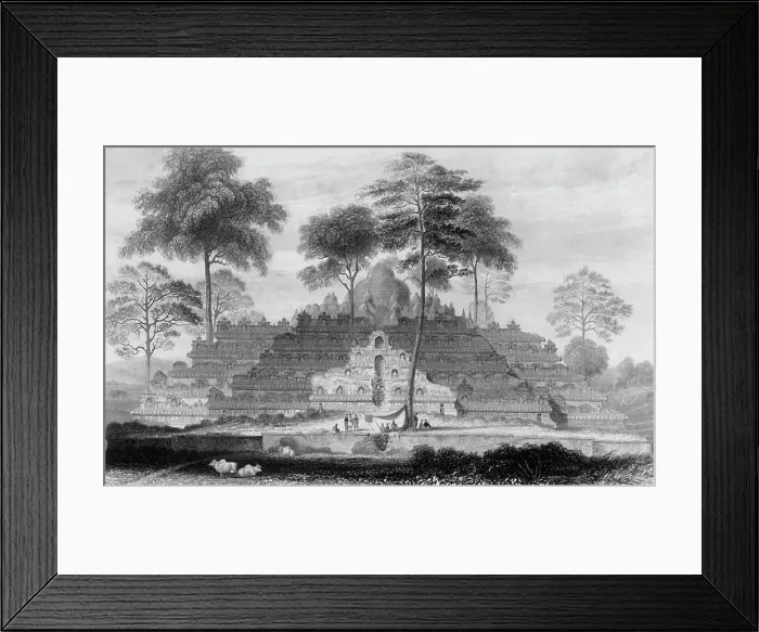 Framed Print : Borro Boedoor, 1845. Creator: William Purser Framed Print : Borro Boedoor, 1845. Creator: William Purser