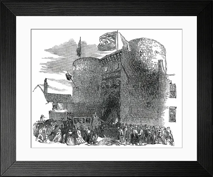 Framed Print : The Procession at the Old Gate, Rye, 1850. Creator: Unknown Framed Print : The Procession at the Old Gate, Rye, 1850. Creator: Unknown