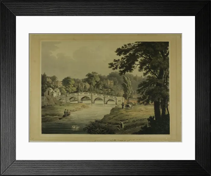 Framed Print : View of Richmond from the Bridge, 1819. Creator: Thomas Sutherland Framed Print : View of Richmond from the Bridge, 1819. Creator: Thomas Sutherland
