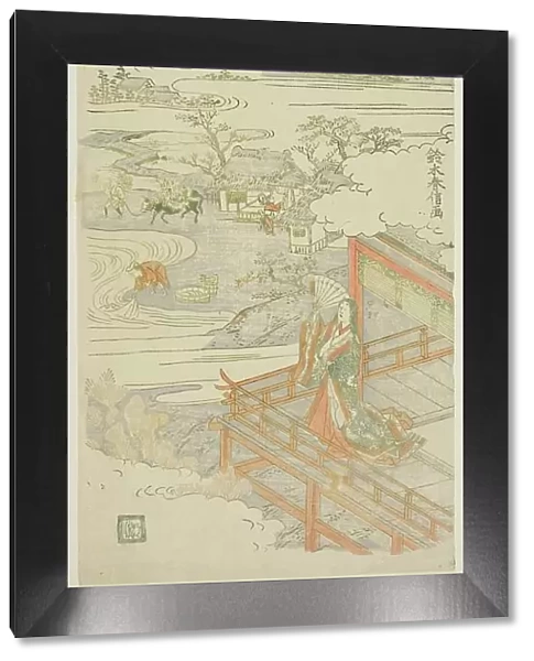 Empress Jito (Jito Tenno), from the series 'One Hundred Poems by One Hundred Poets...c. 1763 / 64. Creator: Suzuki Harunobu. Empress Jito (Jito Tenno), from the series 'One Hundred Poems by One Hundred Poets...c. 1763 / 64. Creator: Suzuki Harunobu
