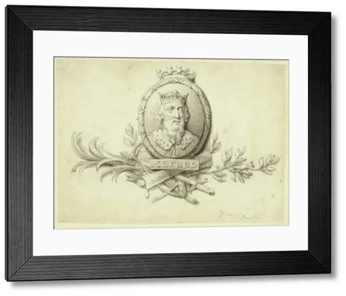 Framed Print : Design for Medallion of King Alfred, n.d. Creator: Sir Robert Smirke Framed Print : Design for Medallion of King Alfred, n.d. Creator: Sir Robert Smirke